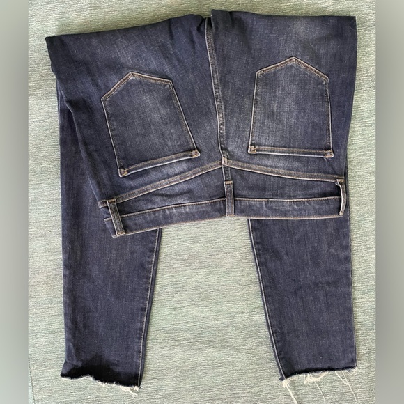 Banana Republic Premium Denim Mid-rise Skinny Jeans Sz 31 Distressed Leg Bottoms - Picture 3 of 6